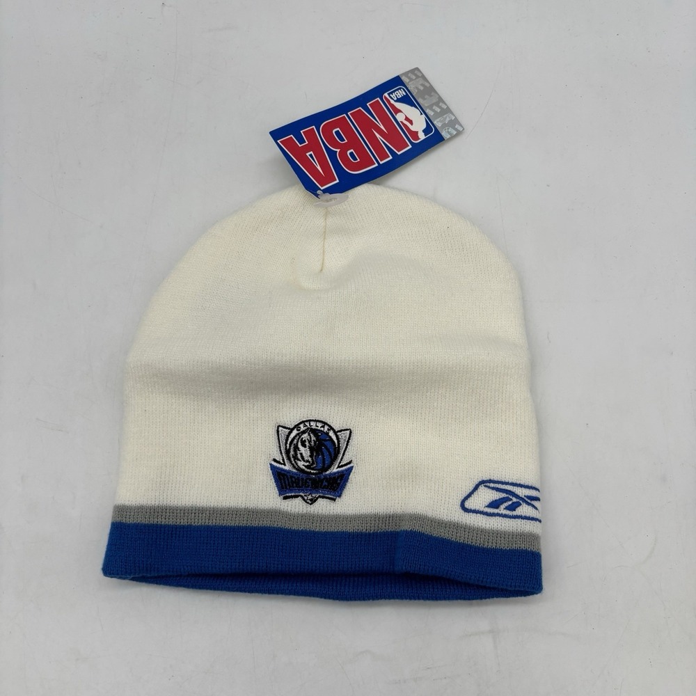 Dallas Mavericks Beanie Hat Reebok White One Size OSFA NBA Skull Cap NWT
